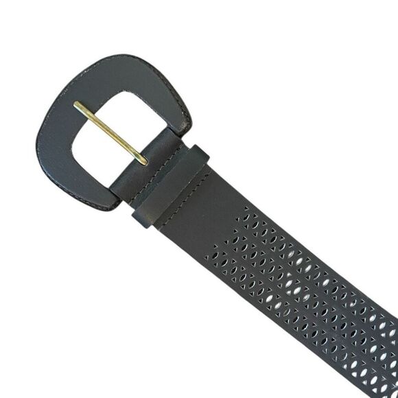 Chico’s Dark Brown Leather Waist Belt Women’s Sz Medium Large - Picture 2 of 6